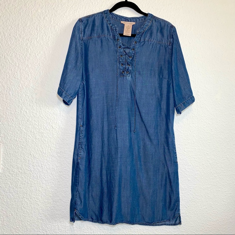 denim skater pinafore dress Gina Flared Size:17 32/33 crystal-buttons Burgundy Midi Wrap Dress Less waste in the